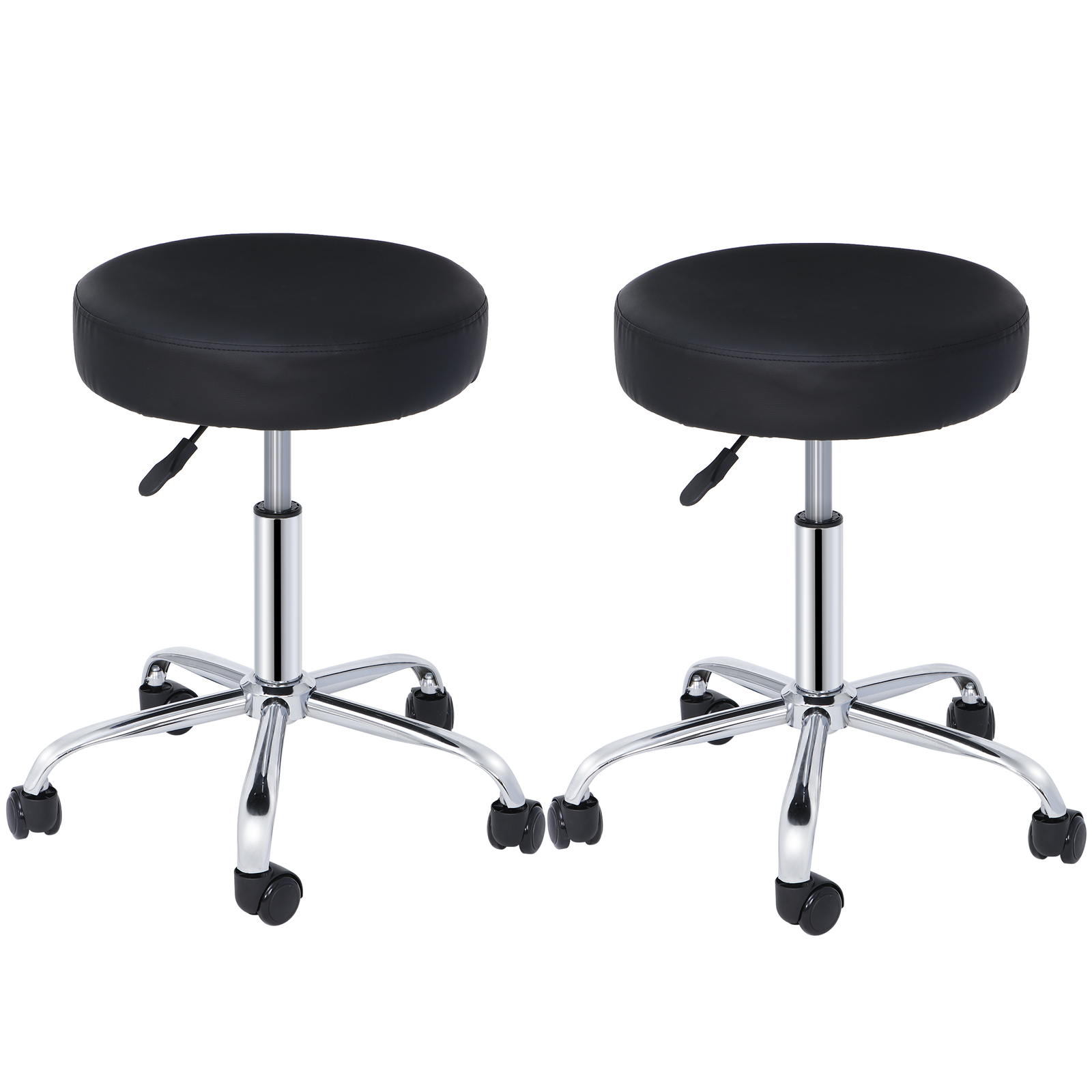 2PC Adjustable Hydraulic Stools Spa Salon Stools Swivel chairs Thick Pad Black