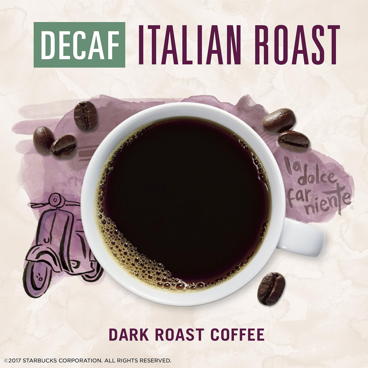 VIA Instant Coffee, Decaf Italian Roast, 7 Count
