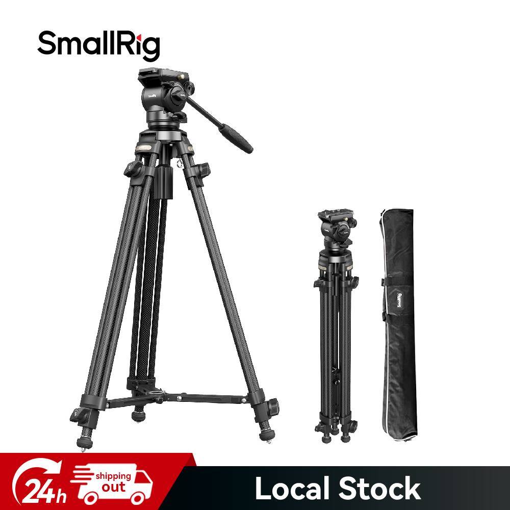 SmallRig 64'' Carbon Fiber Tripod Video Head 13.2 lb Load Capacity 4685