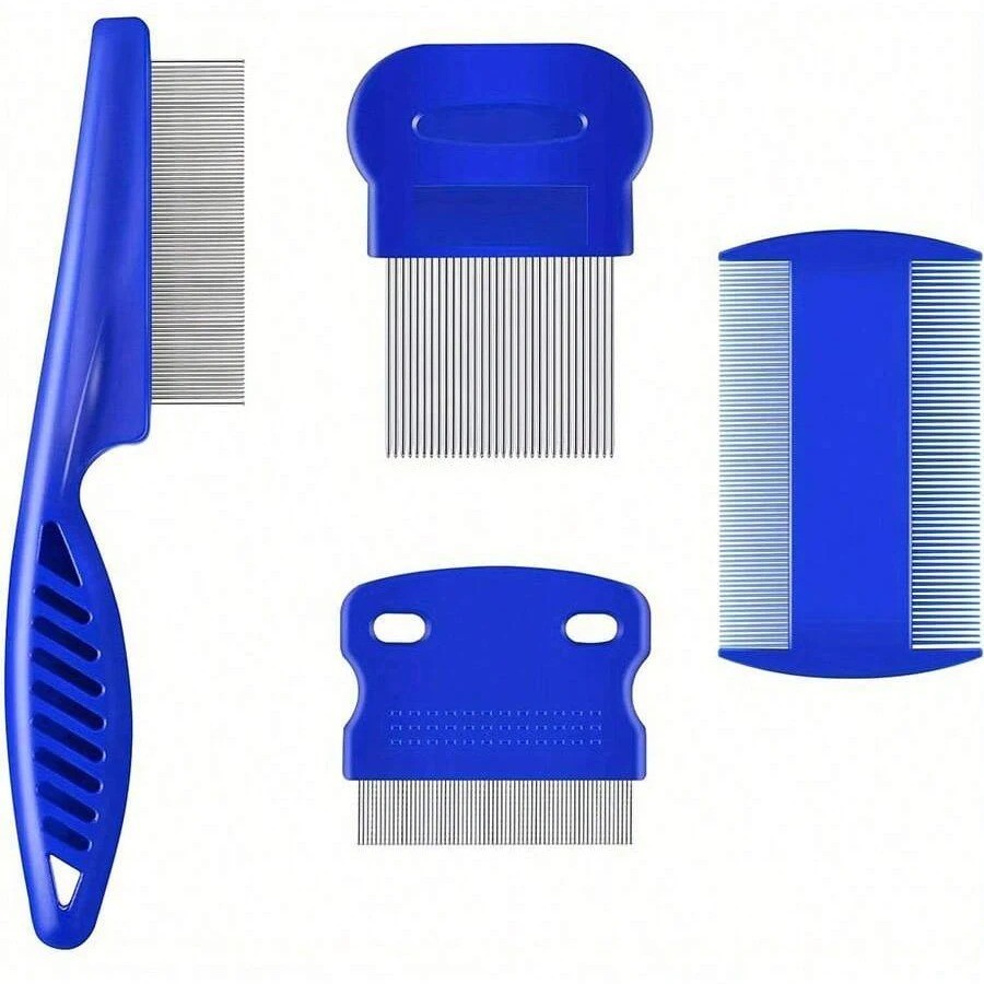 6x Pet Flea Lice Comb Stainless Steel Hair Grooming Comb for Dogs Cats