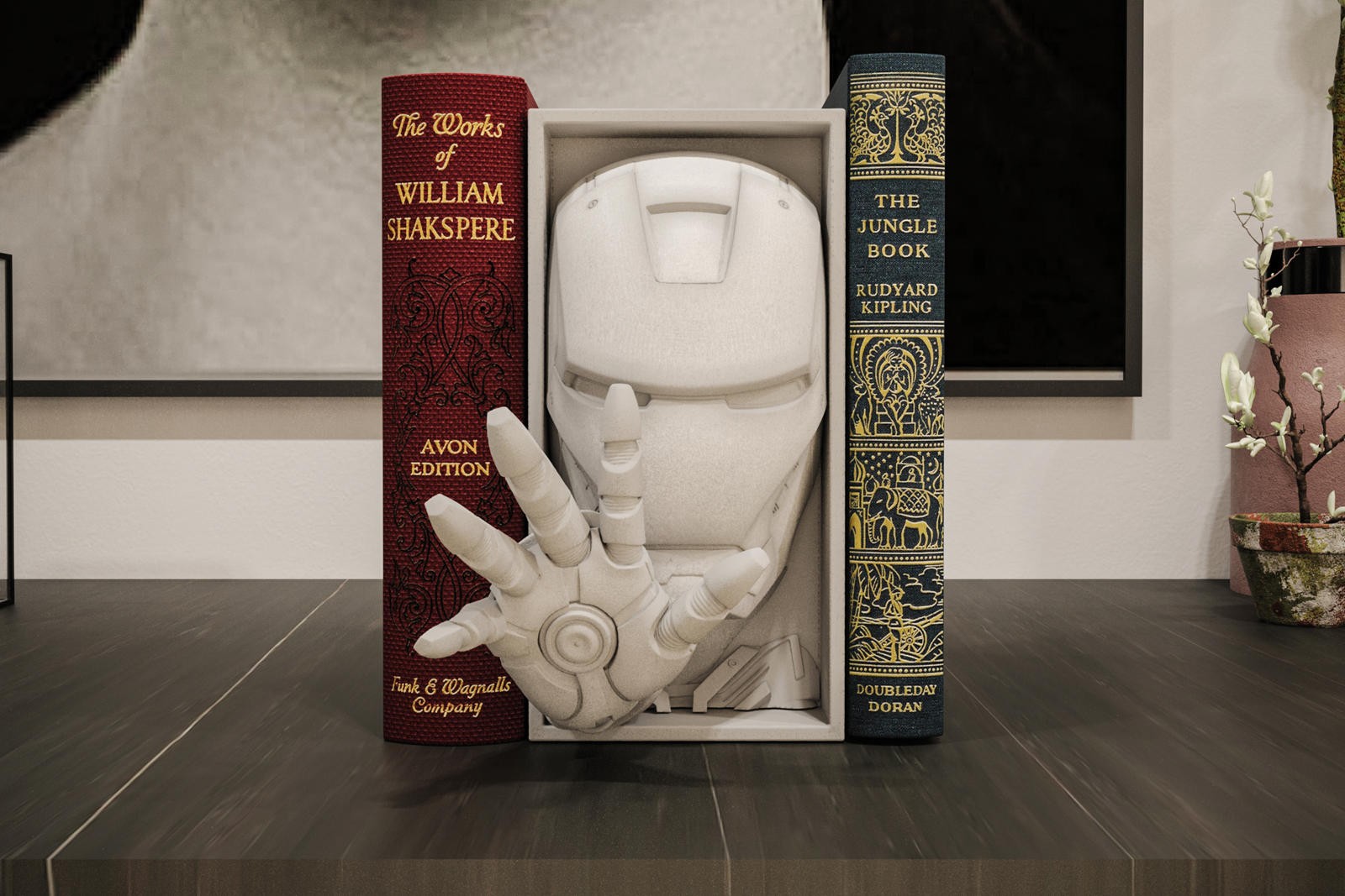 Iron Man Helmet Book Nook & Wall Mount - Avengers Inspired Decor