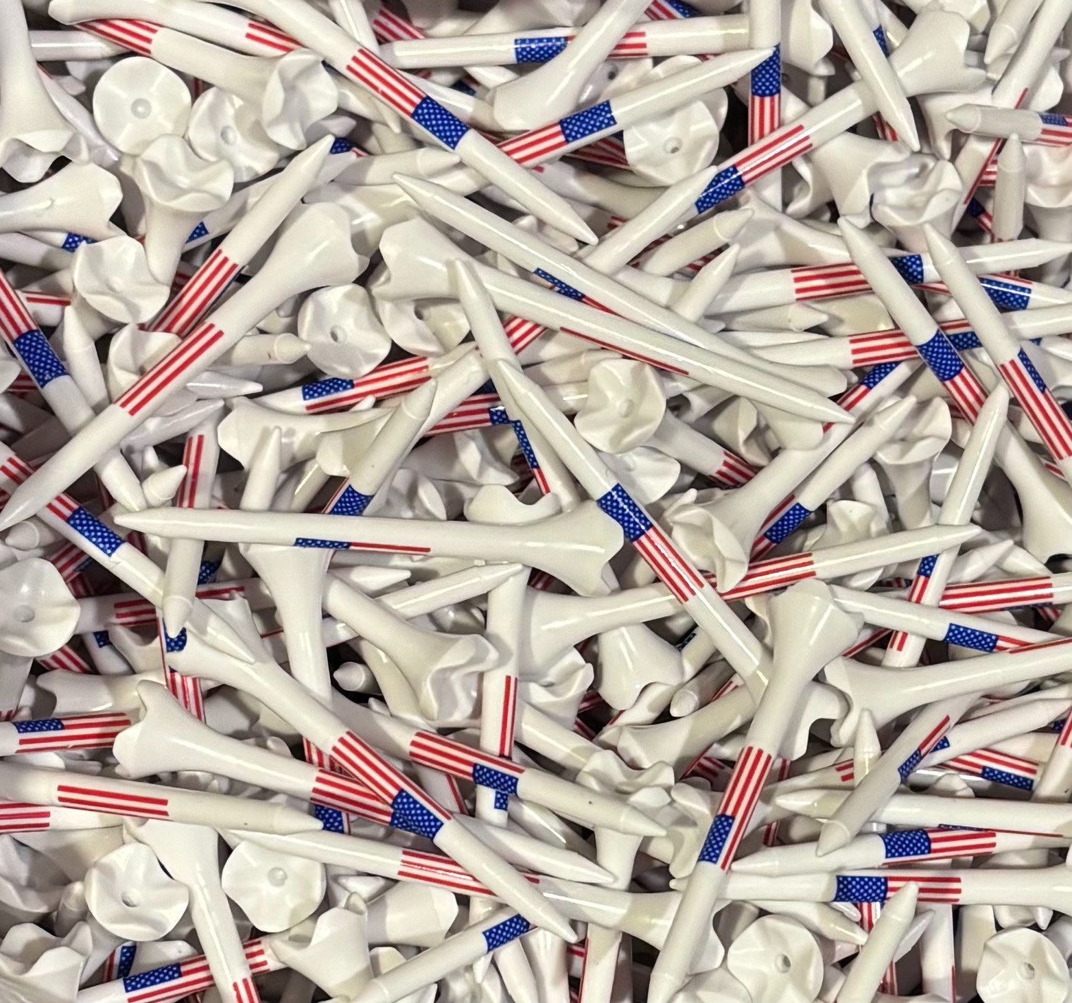 USA Flag Stars & Stripes Golf Tee Plastic Evolution 3.25" 2.75" 4 prong design