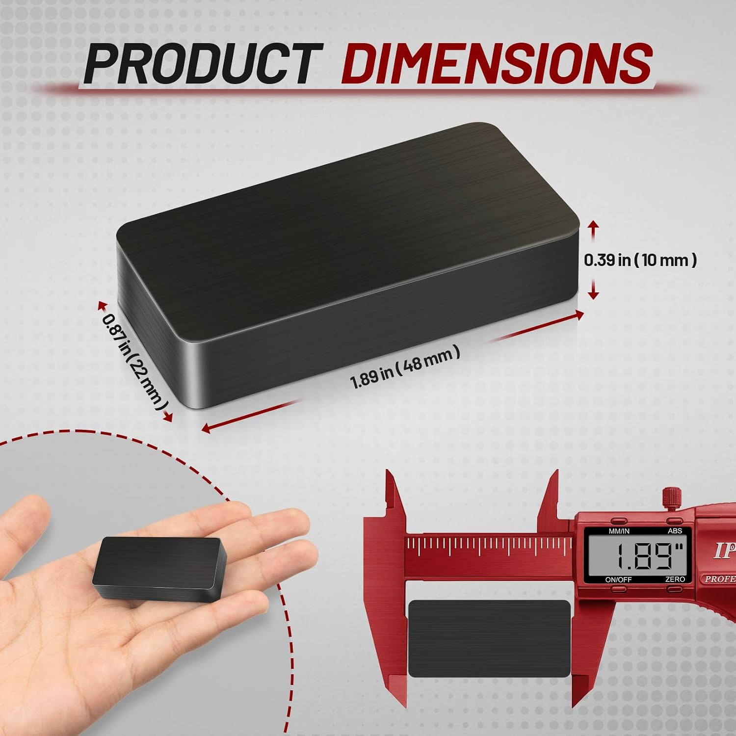 8 Pack Ceramic Magnets, Large Ferrite Magnets for Workshop | Rectangle Magnet, I