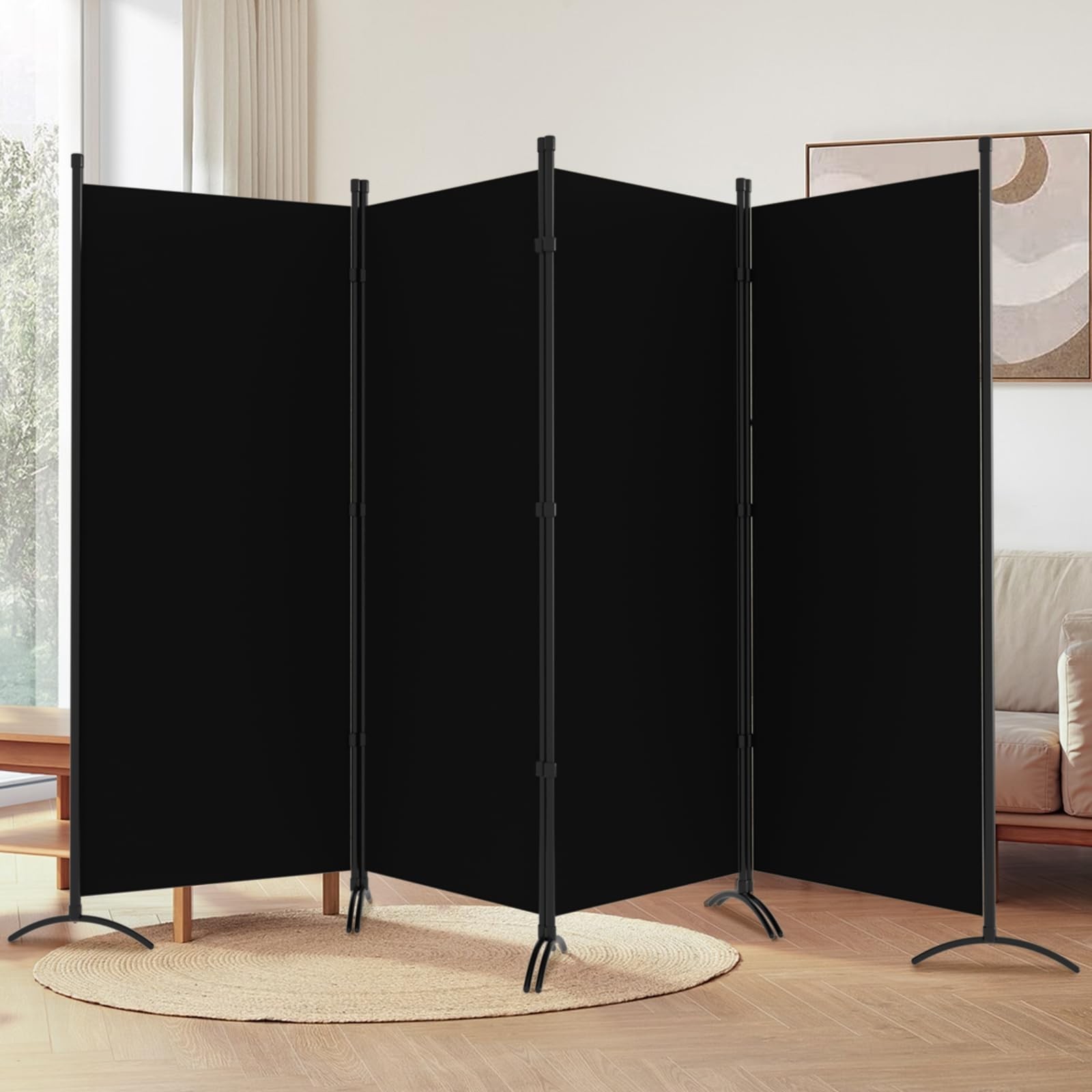 Room Divider, 6FT Tall Folding Partition Room Dividers 4 Panel, Portable and ...
