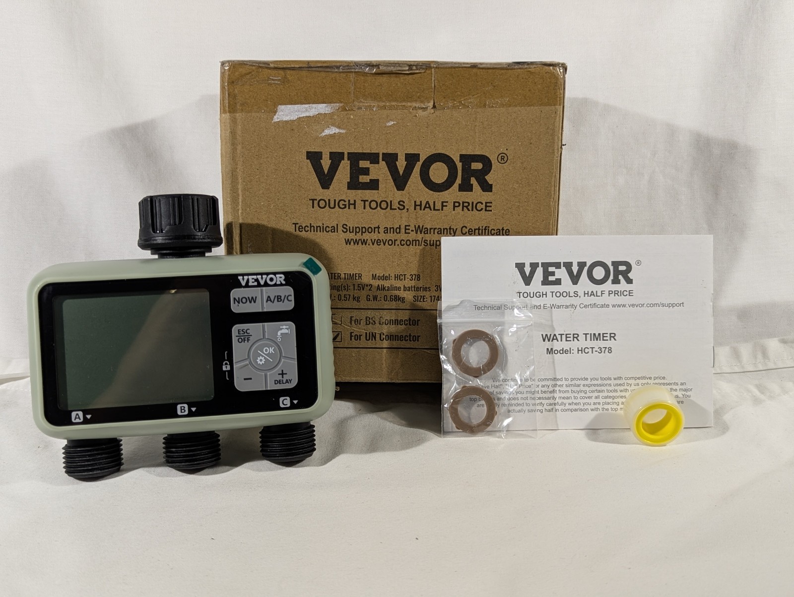 VEVOR Water Timer HCT-378 3 Zone Smart Irrigation Controller Hose Watering READ