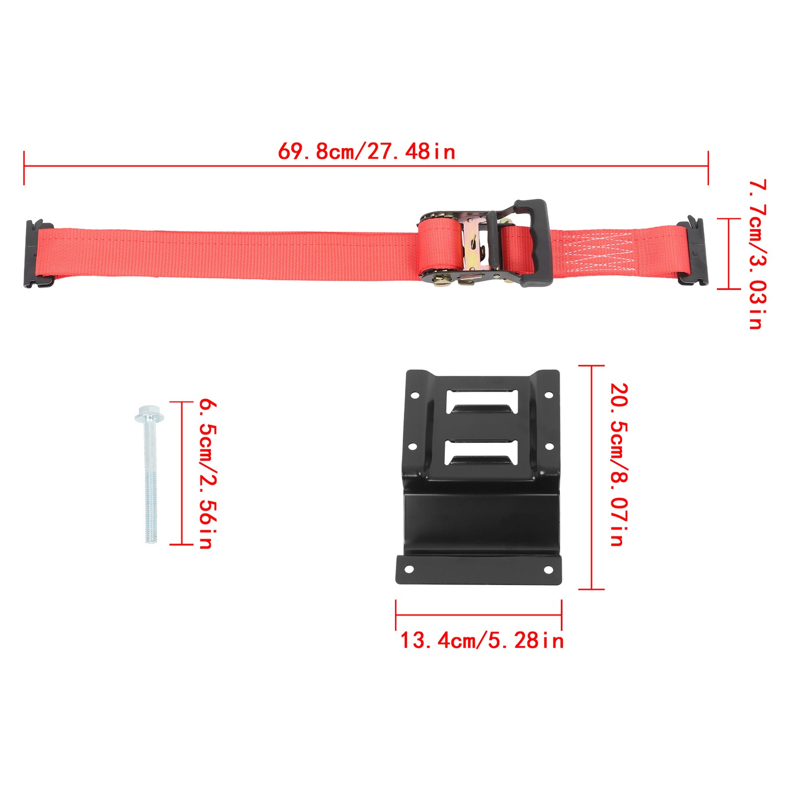 LABLT Secure Cargo E Track Wheel Chock System 6' Ratchet Tie Down Straps For UTV