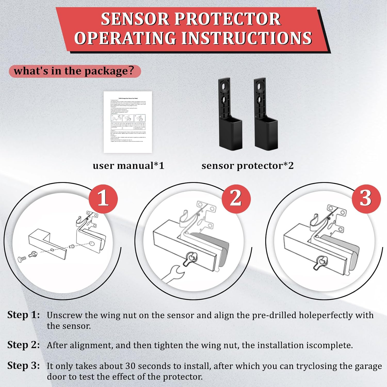 Garage Door Sensor Sun Shield Protector 2 Pack | Compatible for Chamberlain 41A5