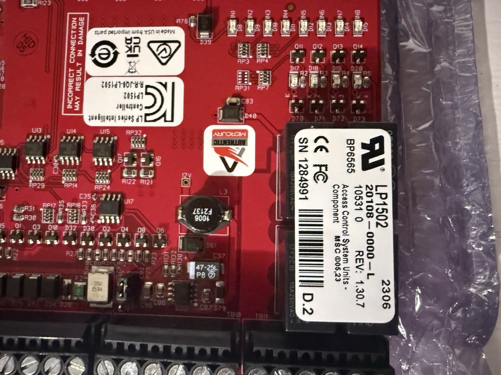 NEW Mercury Security LP1502 Intelligent Card Controller Board LP-1502 Genetec