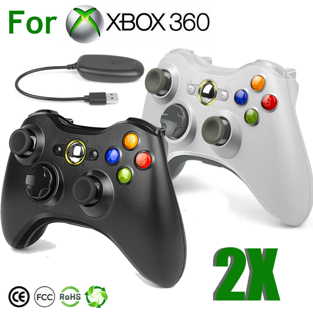 2PCS Wireless Game Controller Gamepad for Microsoft XBOX 360 & PC WIN 7 8 10 11