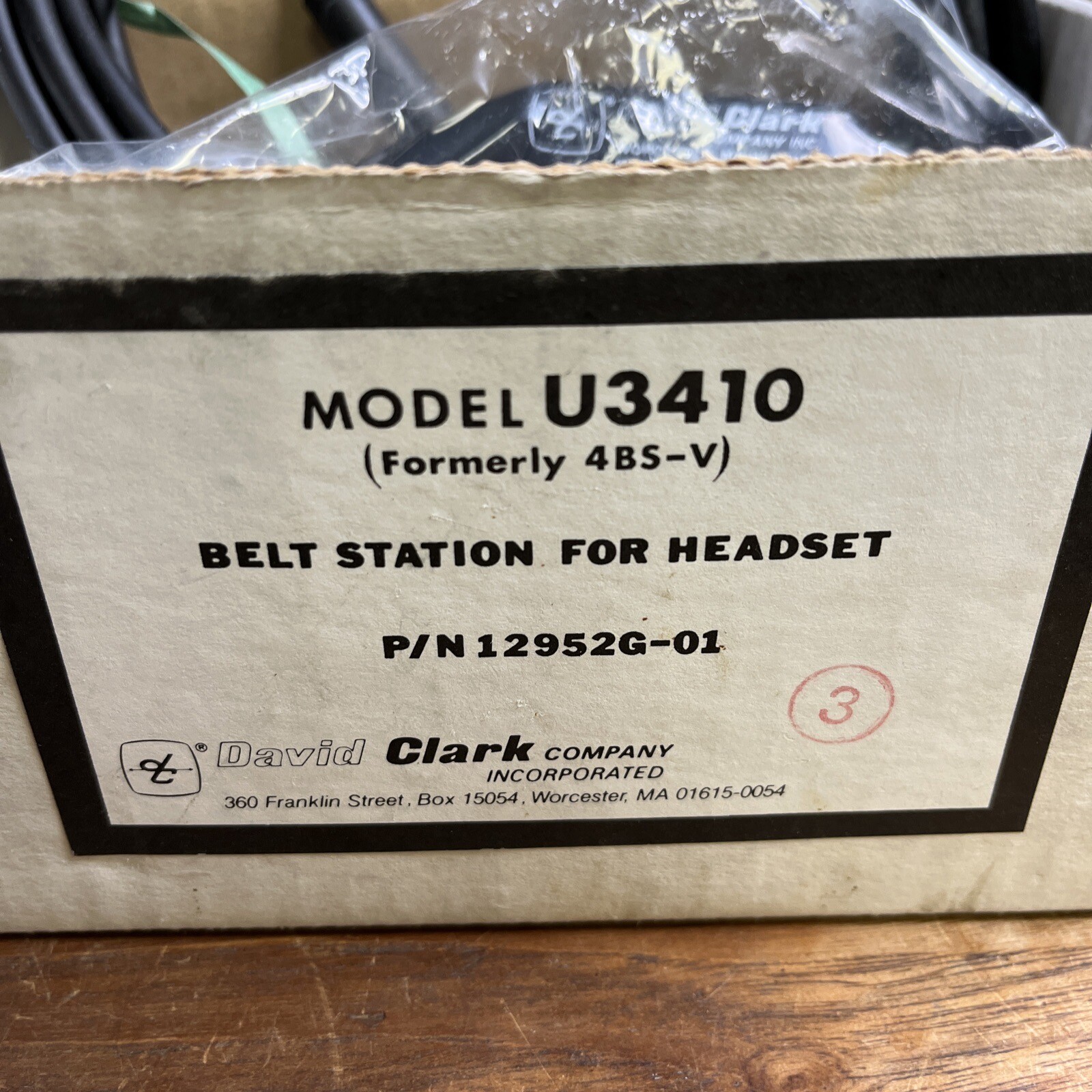 NEW David Clark Aviation Belt Station Push to Talk  Model  U3410 P/N 12952G-01
