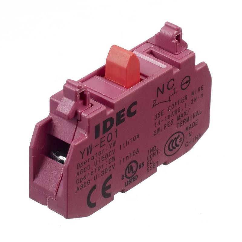 IDEC Single Pole Normally Closed Contact Block Screw Terminals YW-E01