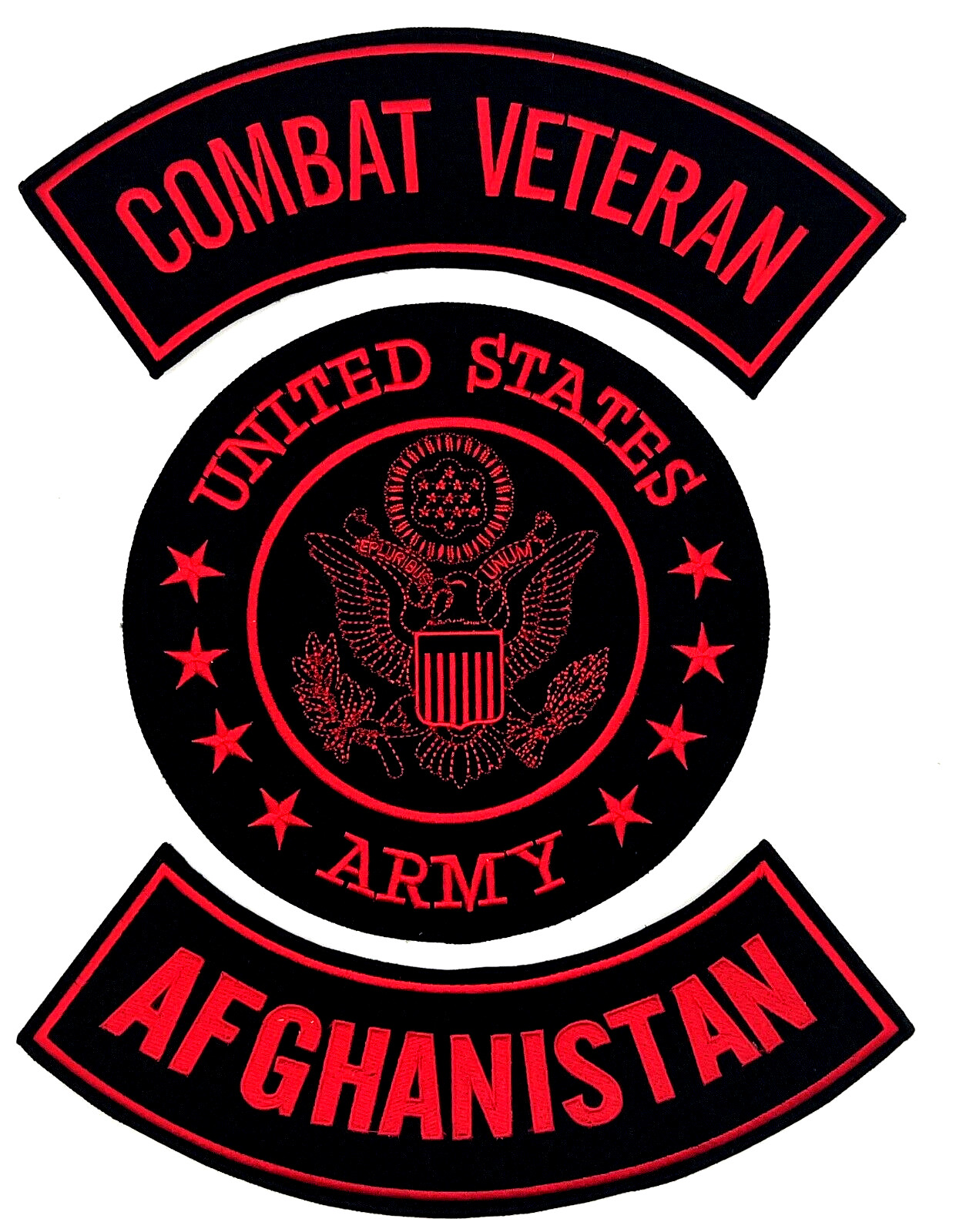 U.S. ARMY COMBAT VETERAN AFGHANISTAN MILITARY MOTORCYCLE LOT OF 3 PATCHES