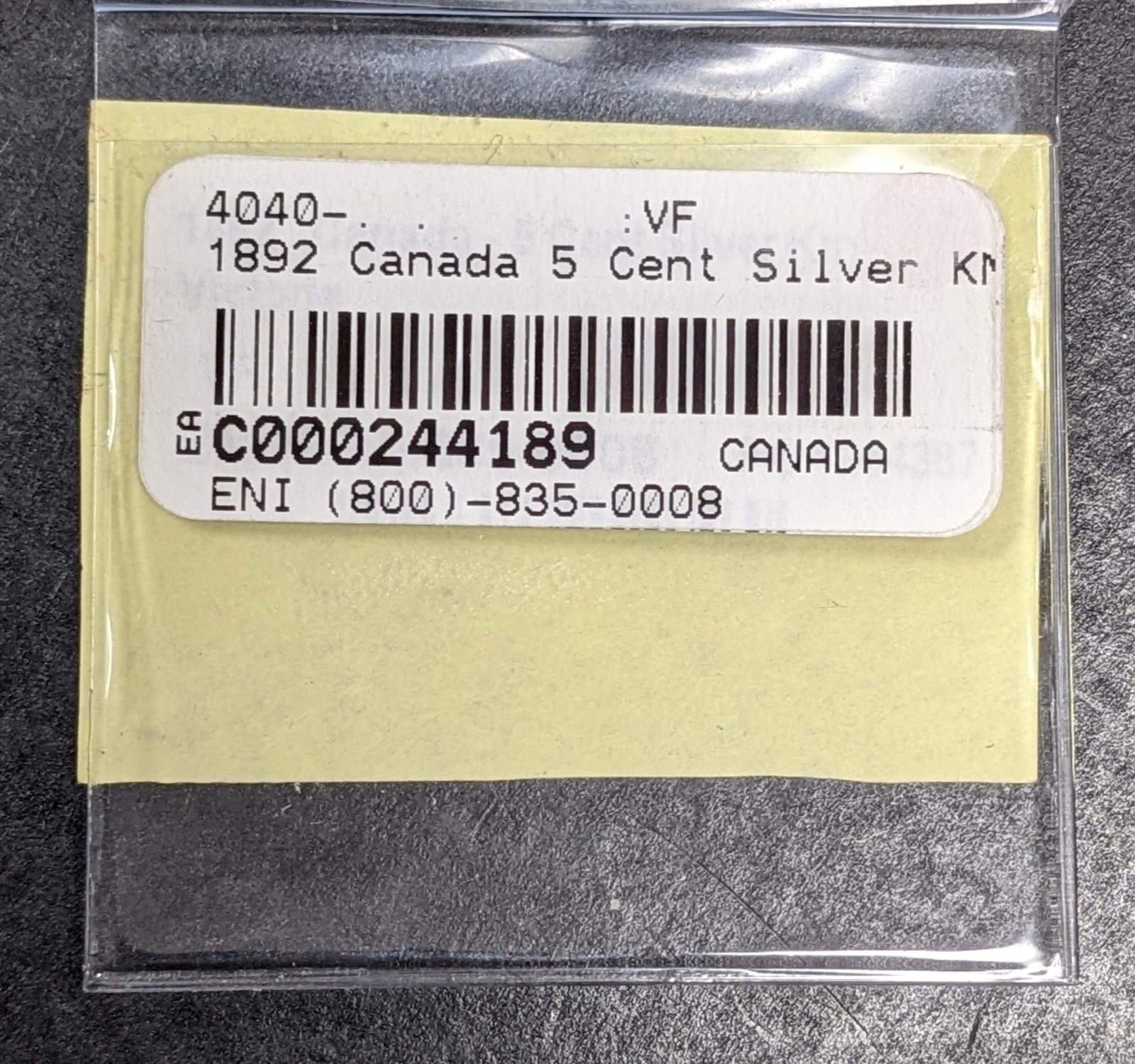1892 Canada 5 Cent Silver Victoria
