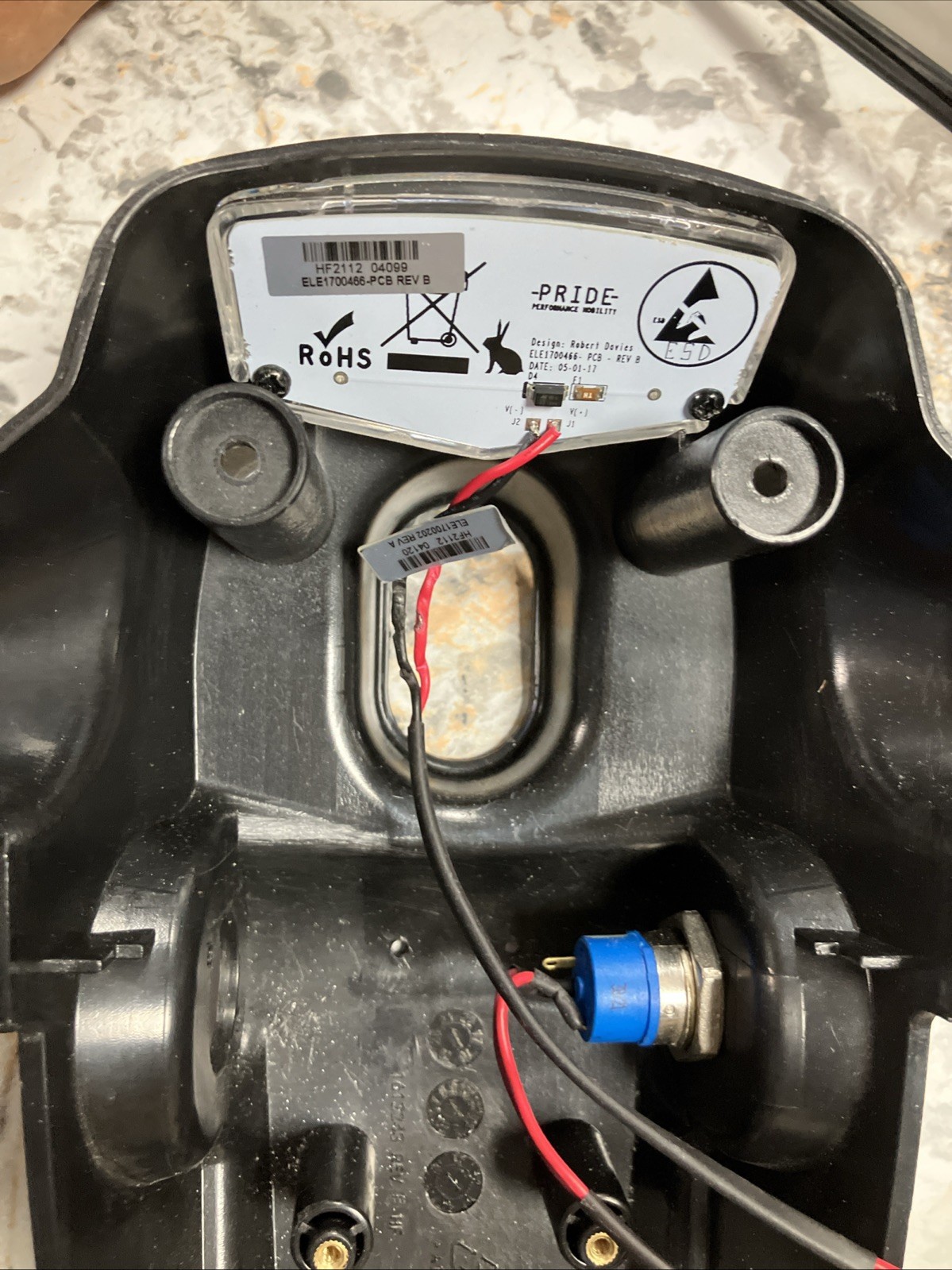 Pride Mobility Scooter Revo 2.0 Lower Console With Key Switch