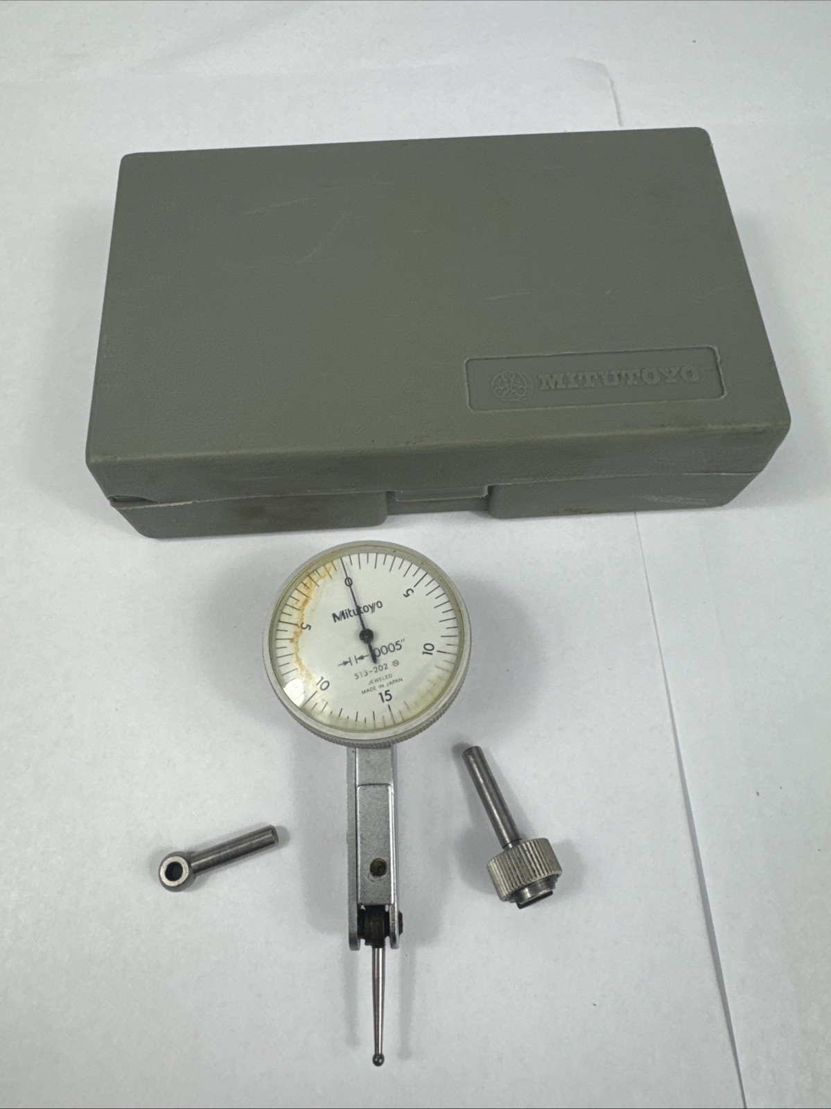 Mitutoyo 513 Dial Test Indicator .0005” Japan w/ Case Manual Extras