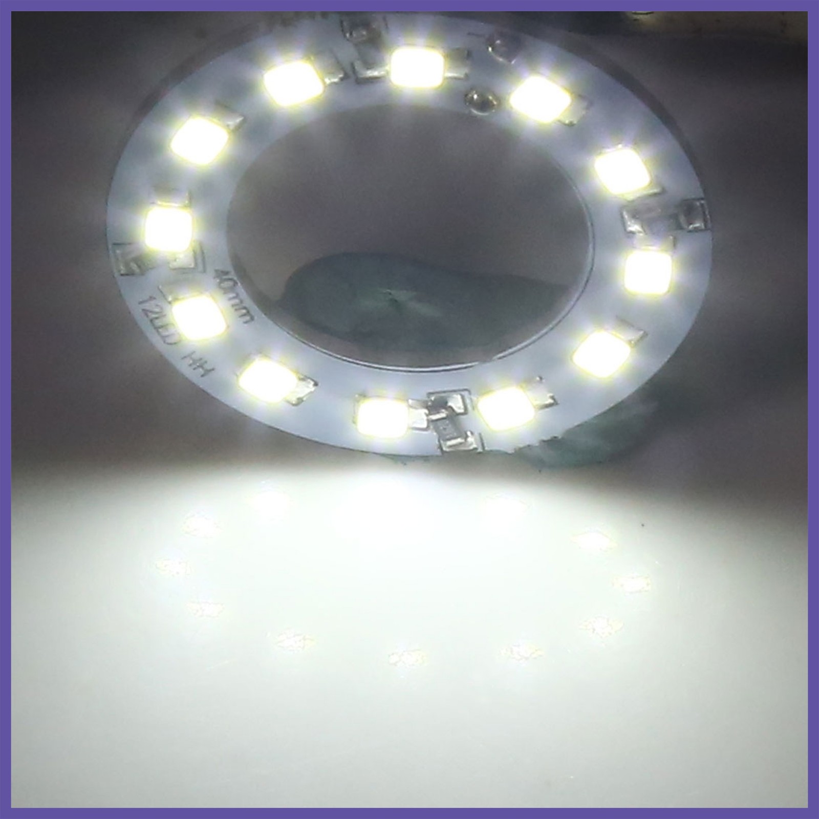 4 pcs Universal 12V White 40mm 12 LED  Ring Light fit for auto Automobile