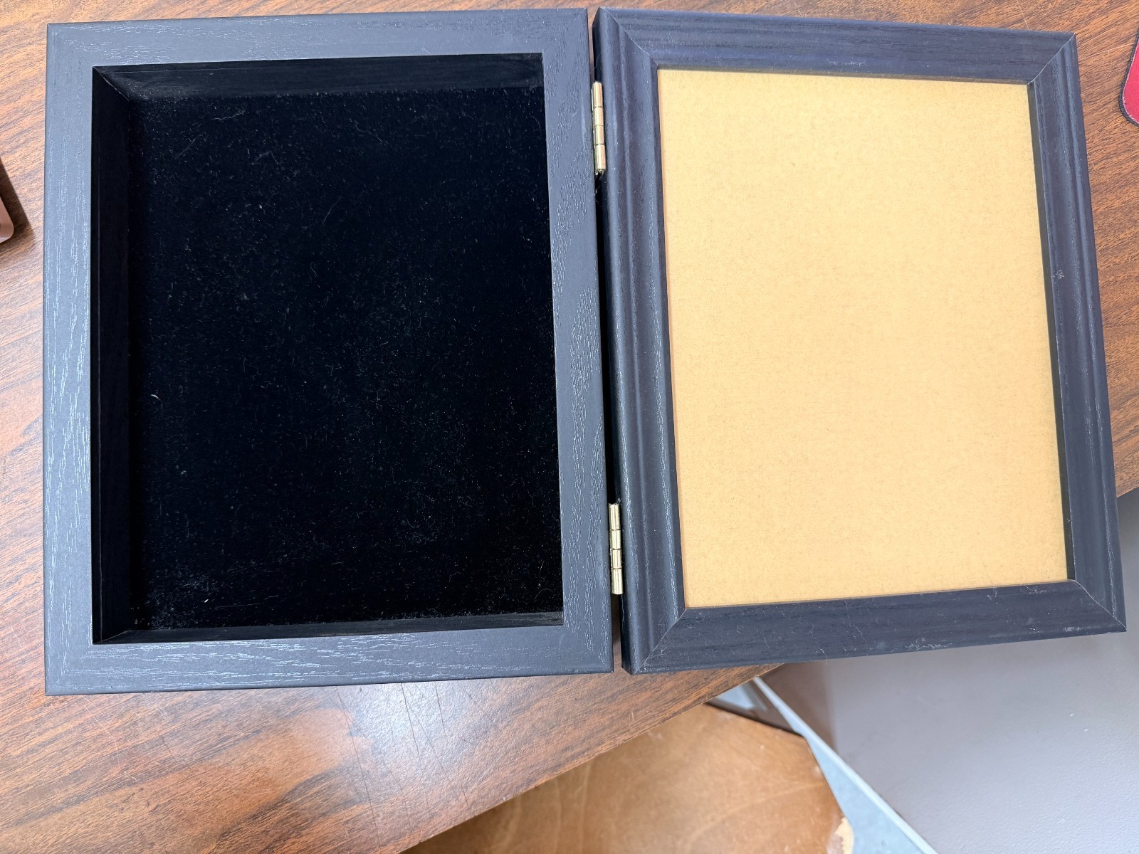 Wooden Shadow Box for Collectibles with Felt Inside