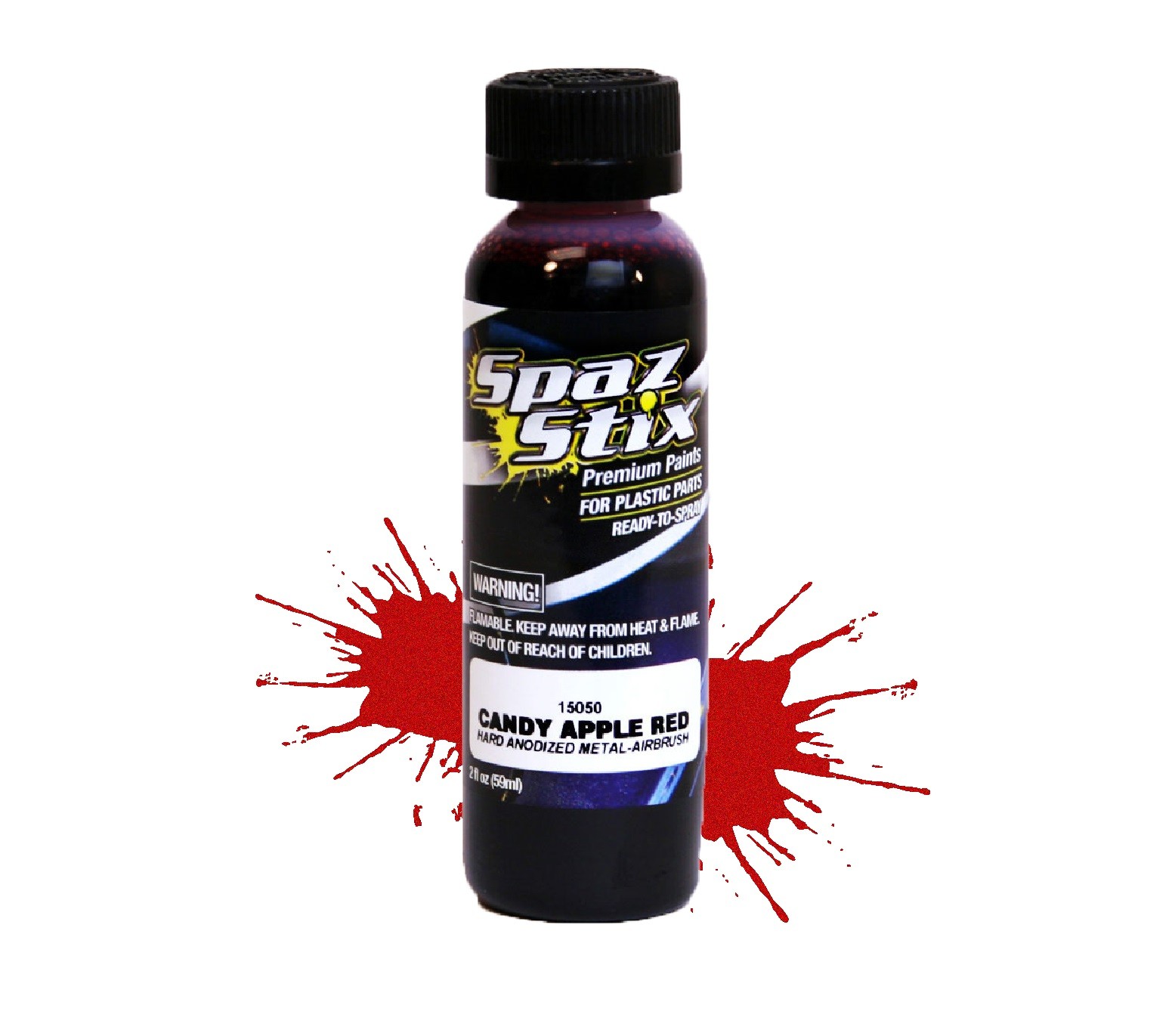 Spaz Stix Candy Apple Red Airbrush Ready Paint 2oz Bottle SZX15050 15050