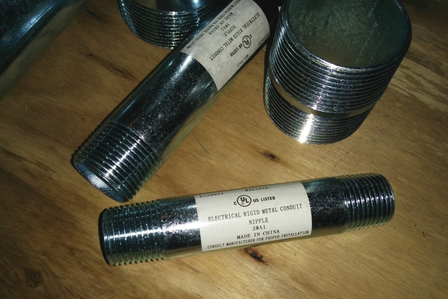 Rigid Galvanized Conduit Nipple 1-1/2" x 4" Electrical Fitting RN 150x400