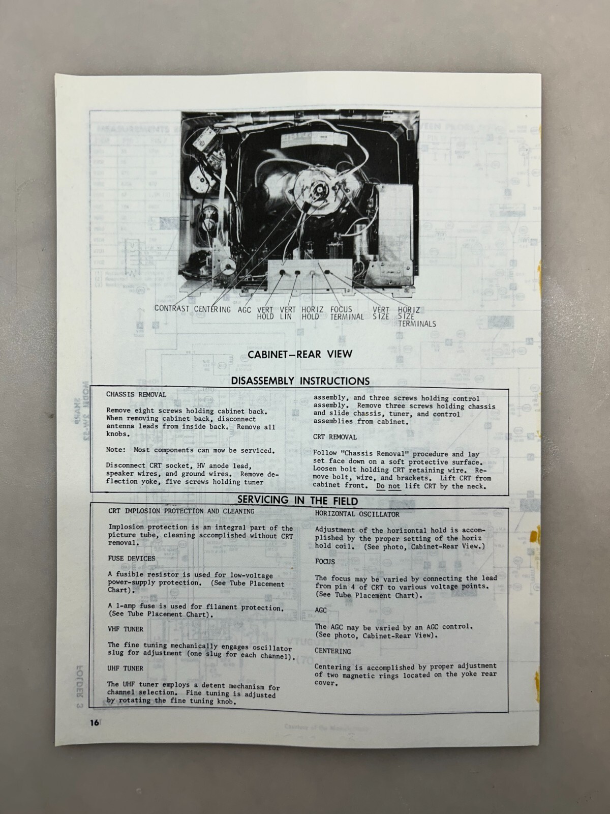 Sharp 2W-52 Service Manual Sams Photofact Free Shipping