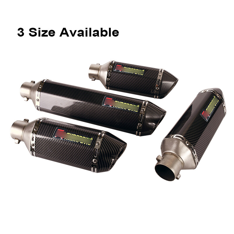 51-38mm Motorcycle Street Bike Exhaust Muffler Pipe Double Outlet Tail Escape