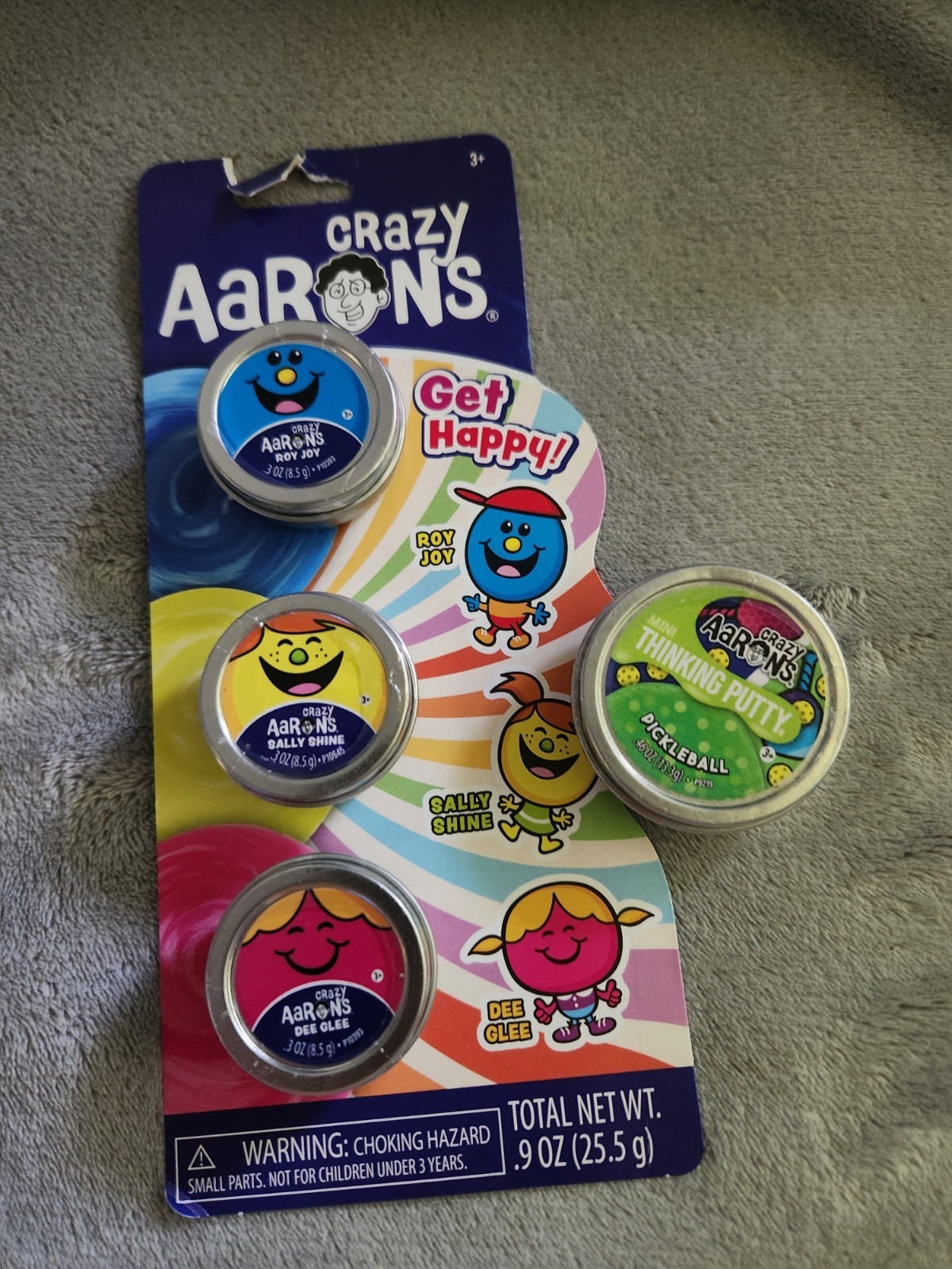 Crazy Aaron's Get Happy Mini Putty Set 3-Pack And Mini Pickleball
