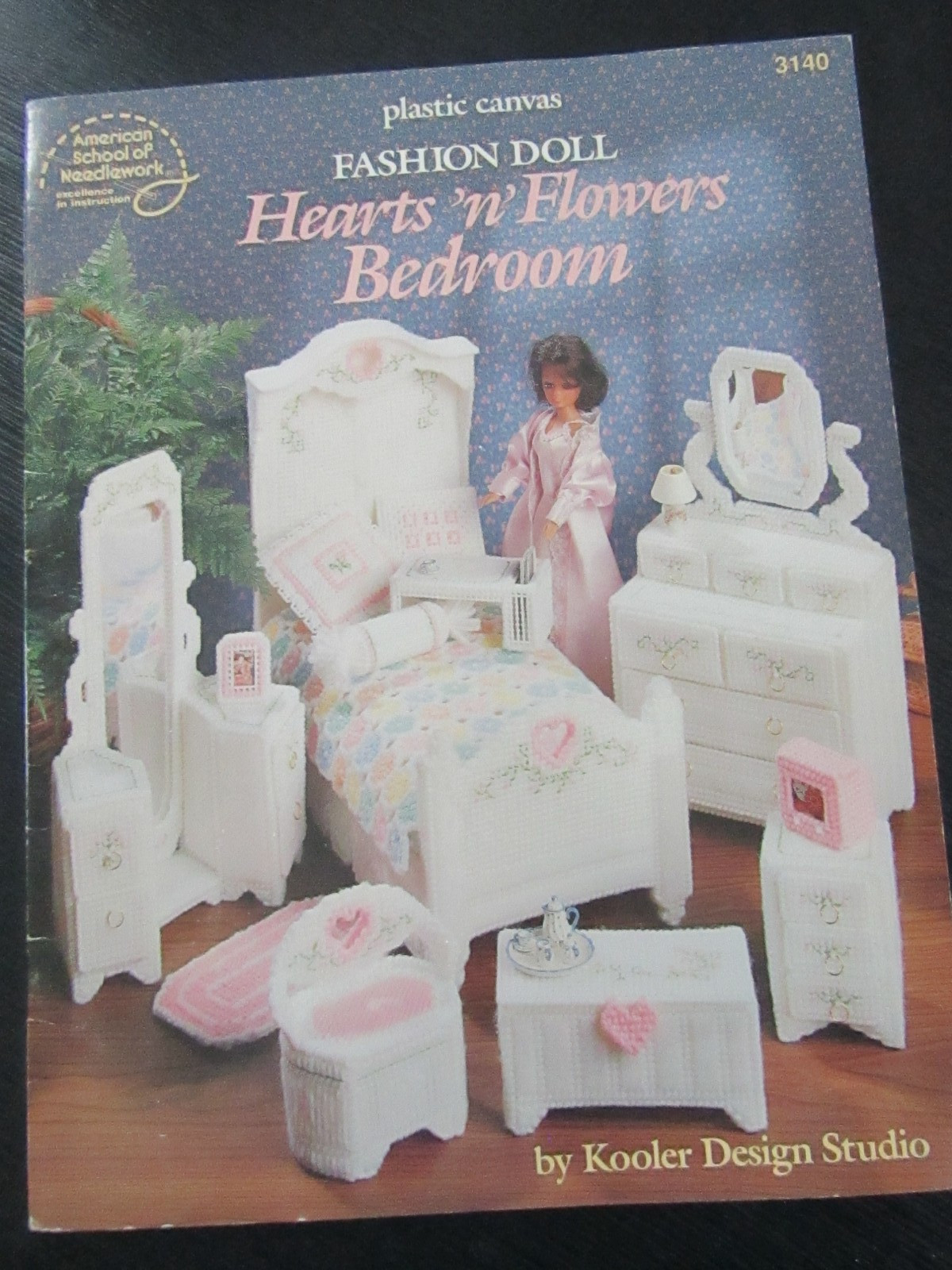Fashion Doll Plastic Canvas Hearts N Flowers Bedroom Pattern Book