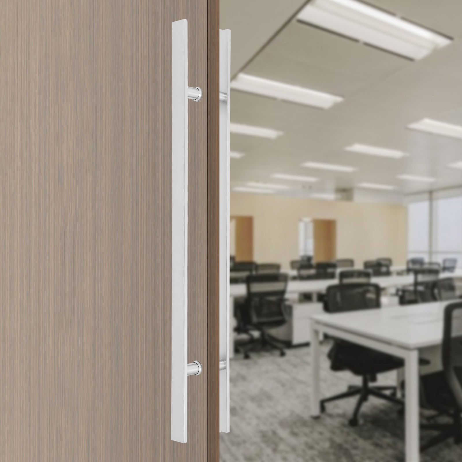 Pull Push Sliding Barn Door Handles Commercial Brushed H Shape Door Pull Handle