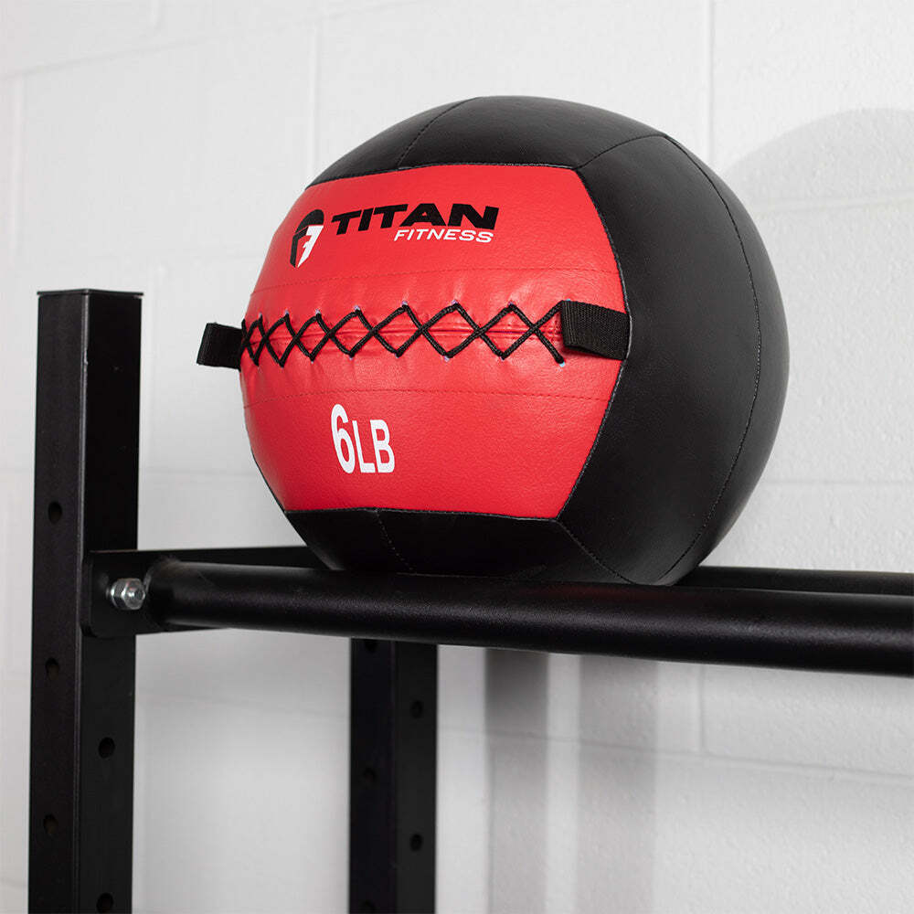 Titan Fitness 6 LB Soft Leather Medicine Wall Ball, Color-Coded Weight Ball