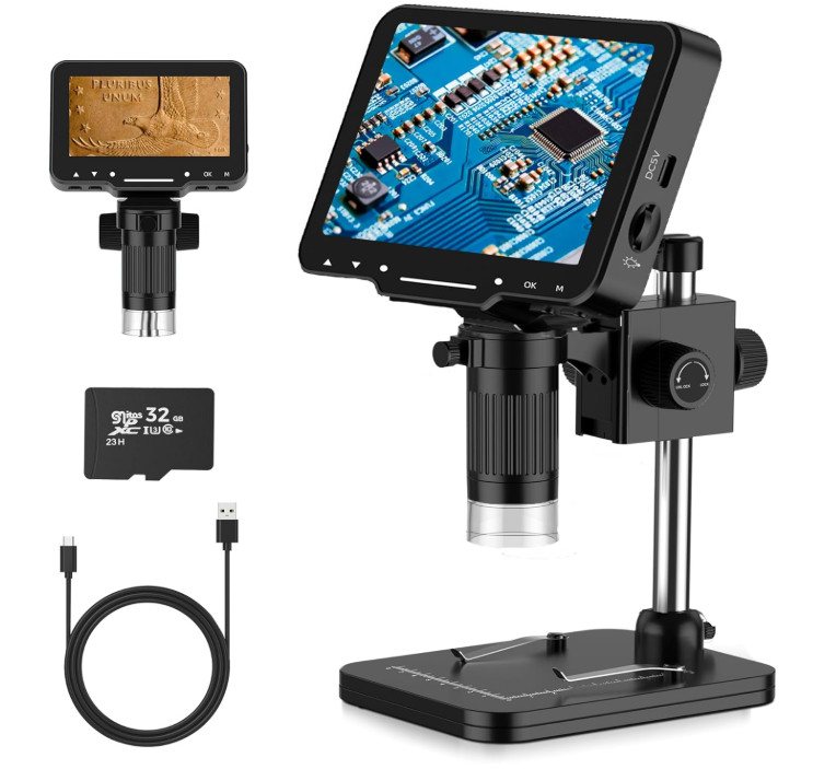 Microscopio Digital LCD 4,3" 1000X 10MP 1080P con Pantalla HD USB