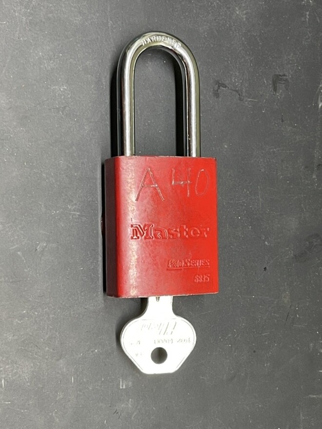 Master Lock 6835 Series Padlock(s) with 1 key each. Keyed alike.