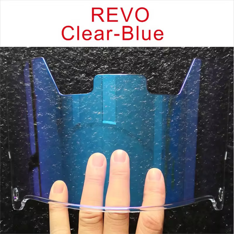 REVO CLEAR BLUE Full Size Football Helmet Visor Youth/Adult W/Clips