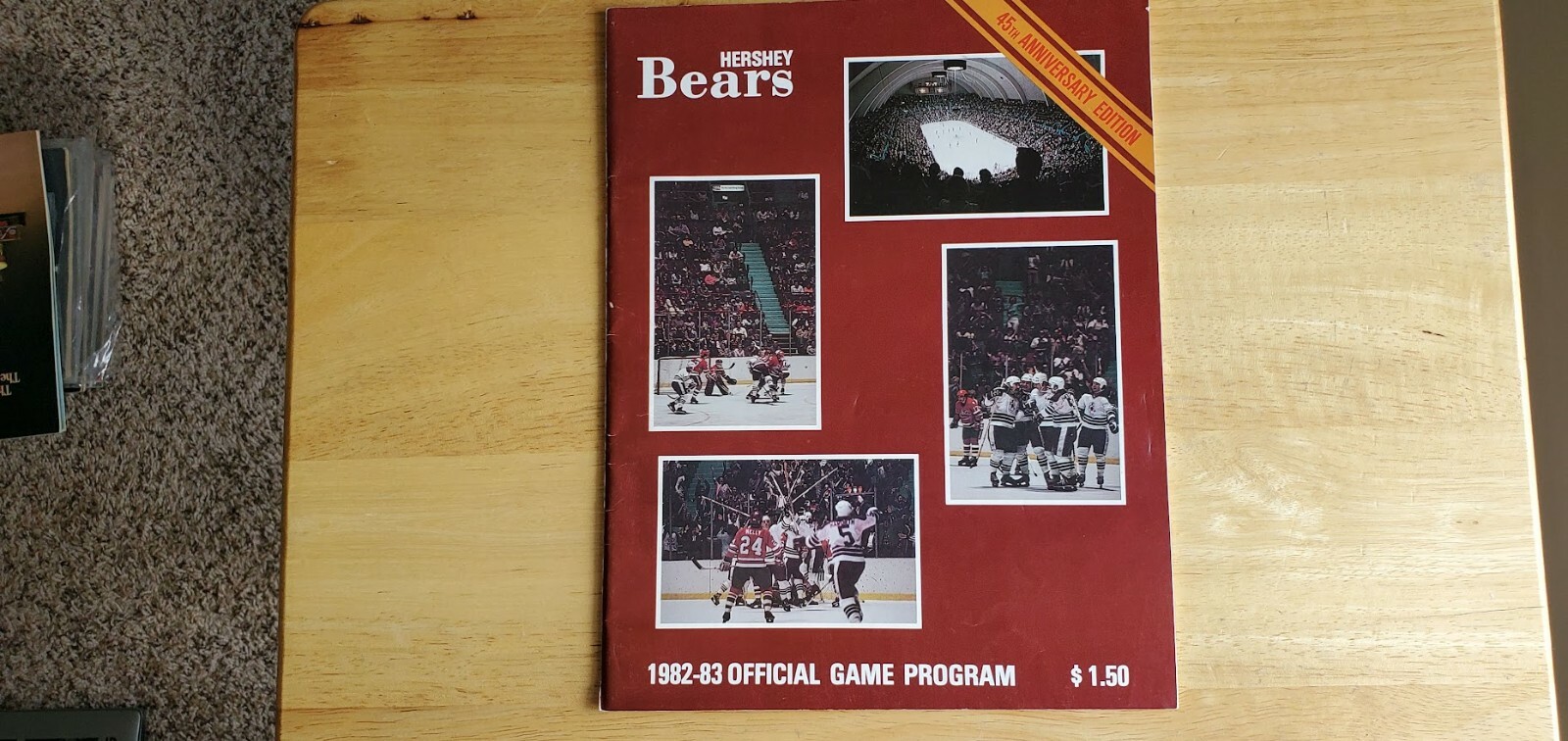Hershey Bears v Rochester Americans program March 5 1983 Frank Mathers coach AHL