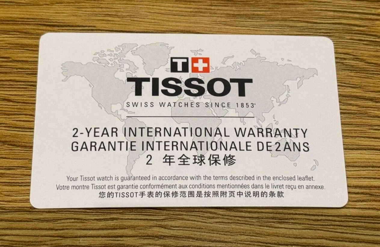 Genuine Original Tissot Warranty Guarantee Certificate Card Open Blank Unfilled