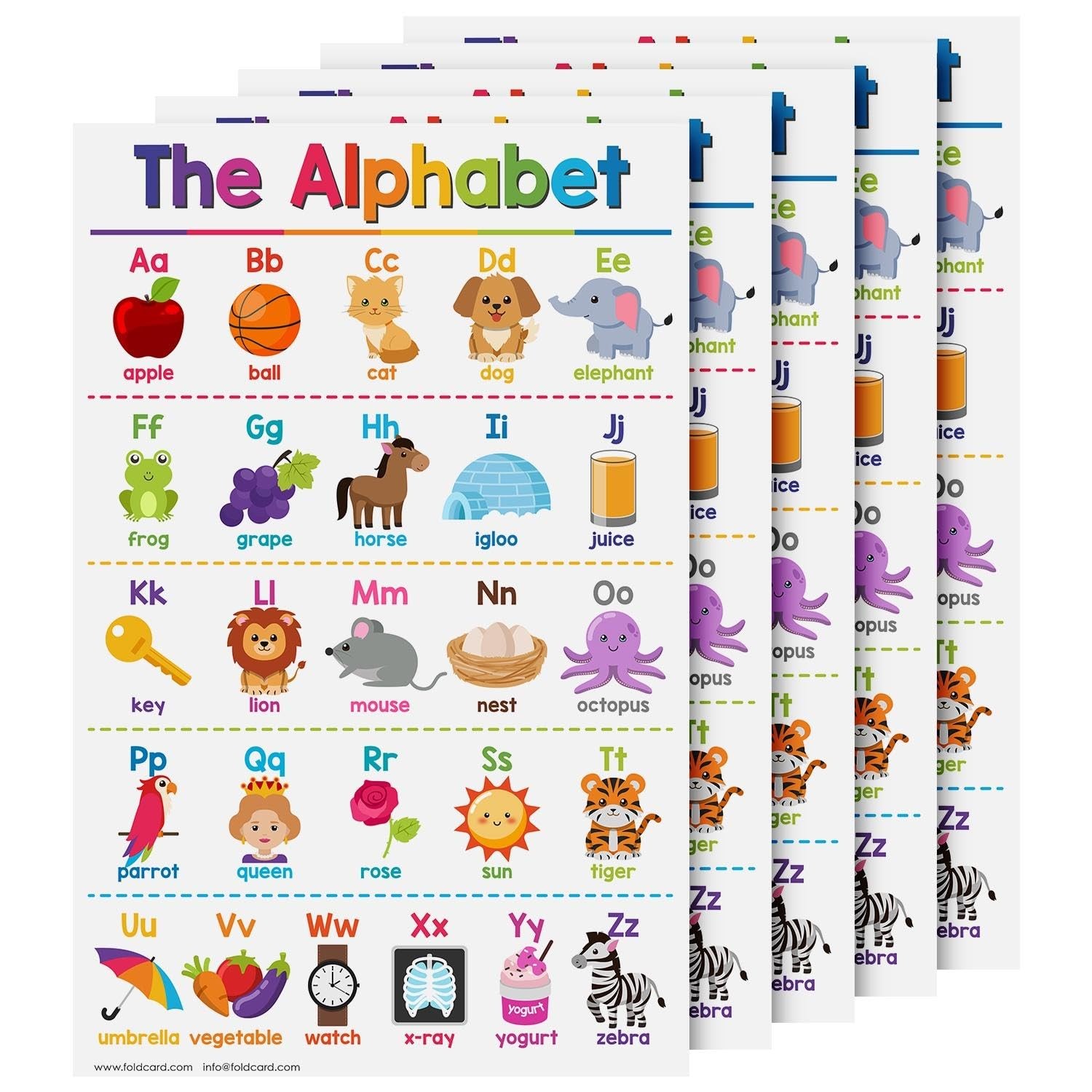 Alphabet Educational Charts for Preschool to Gradeschool 11" x 17",