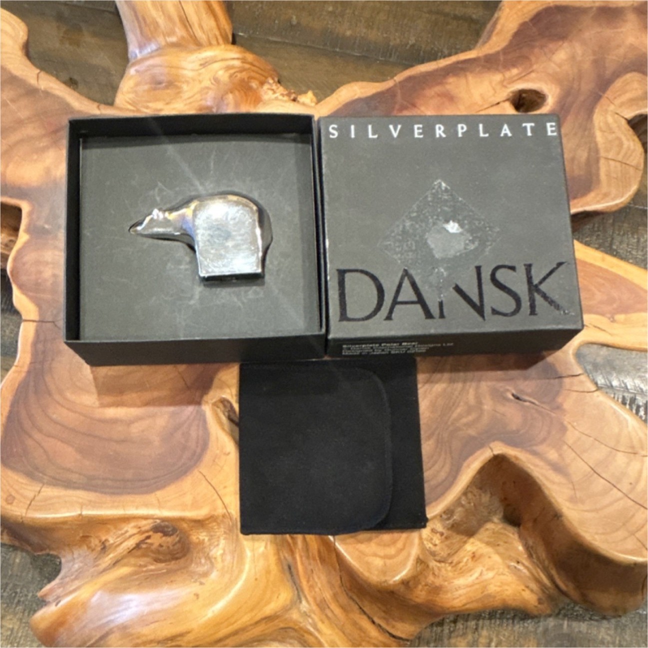 Dansk Silver Plate Polar Bear Collectible Figurine, Made in Japan