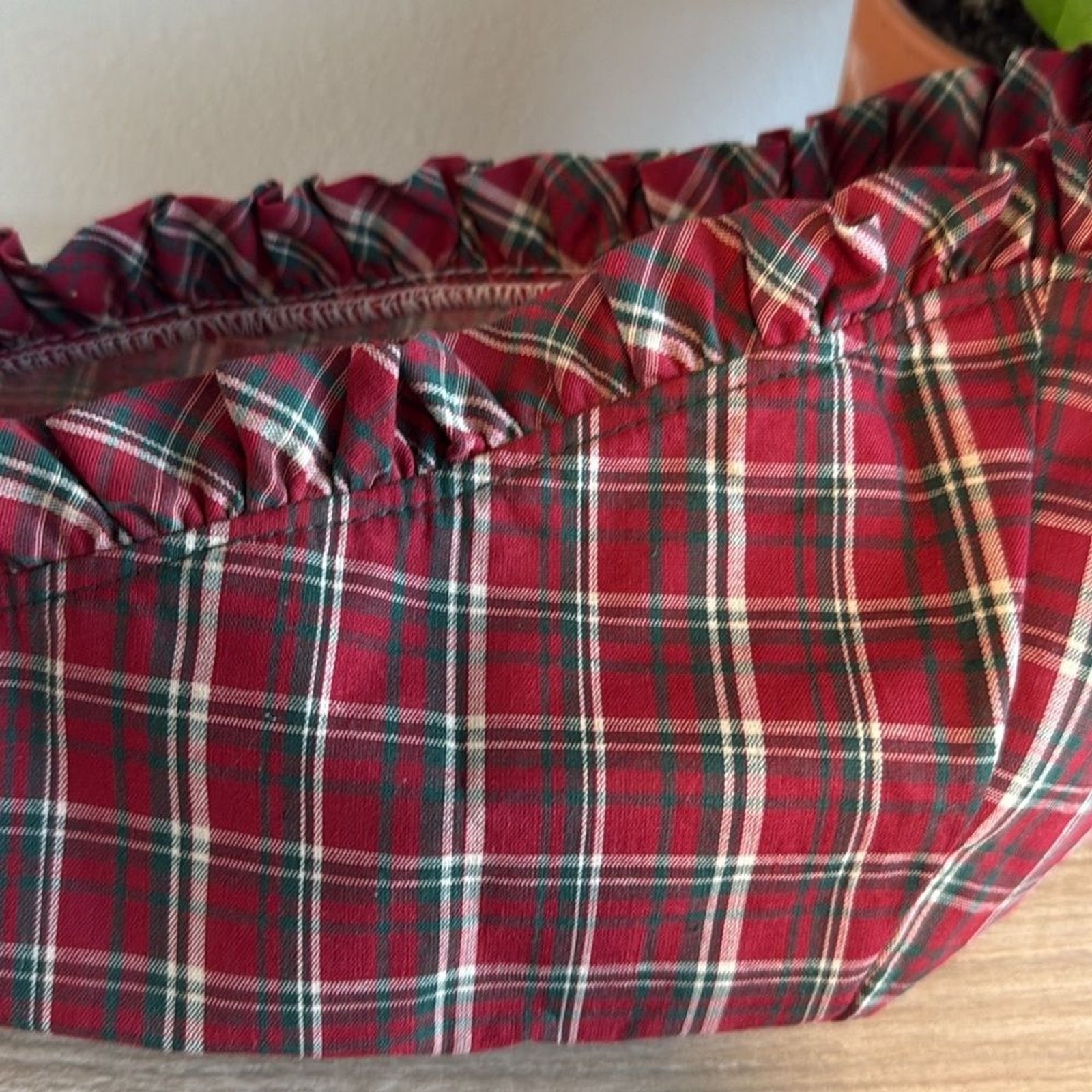 Longaberger Red Tartan Plaid Basket Liner