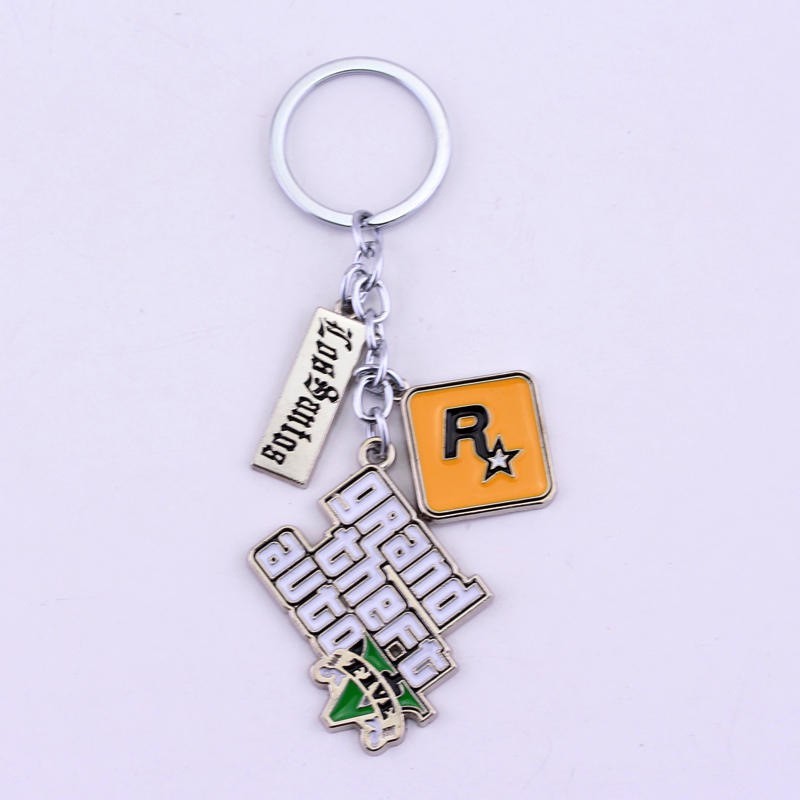 Rockstar Game Grand Theft Auto Five Metal Keychain