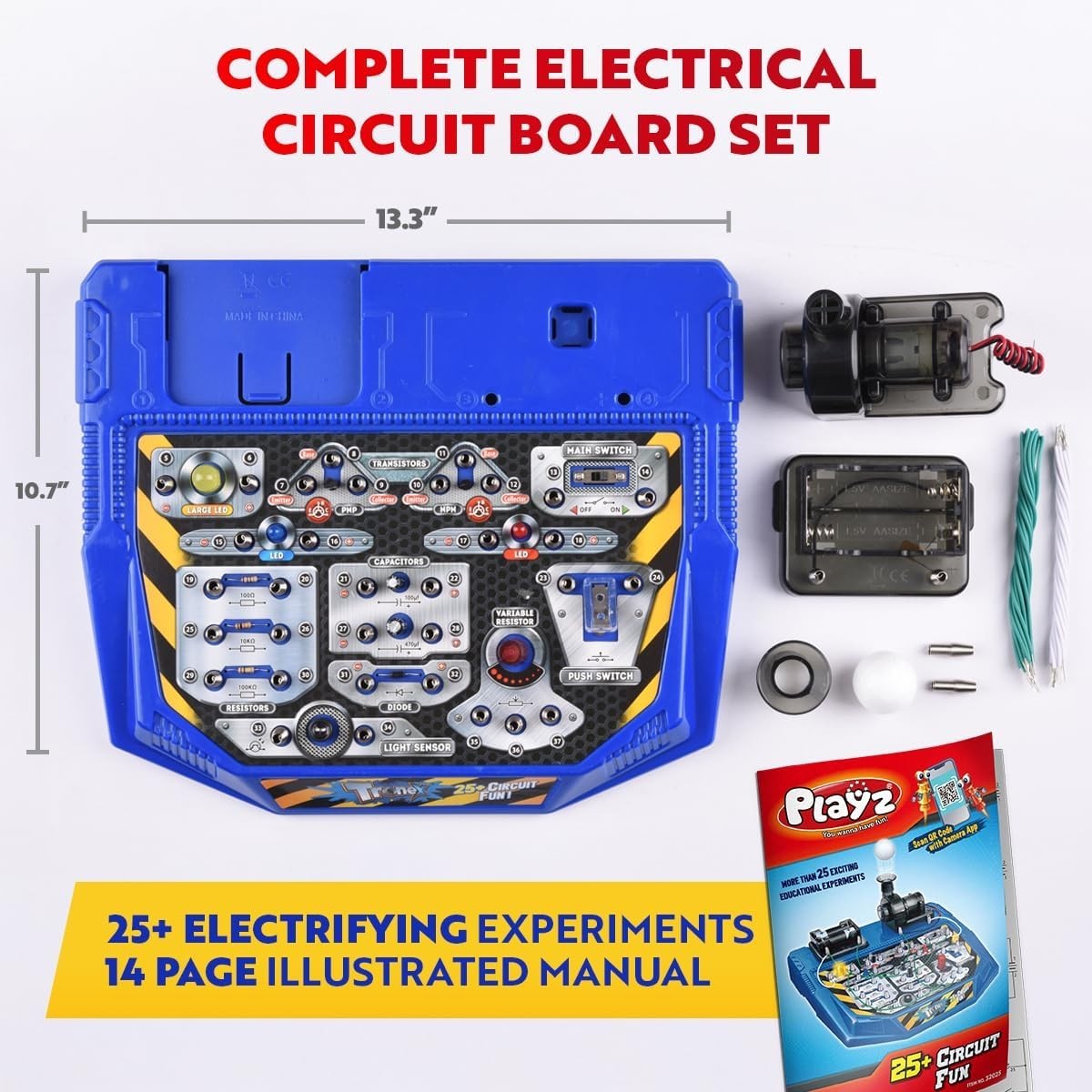 STEM Learning Electrical Circuit Board Kit - 25+ Fun Experiments for Ages 8+