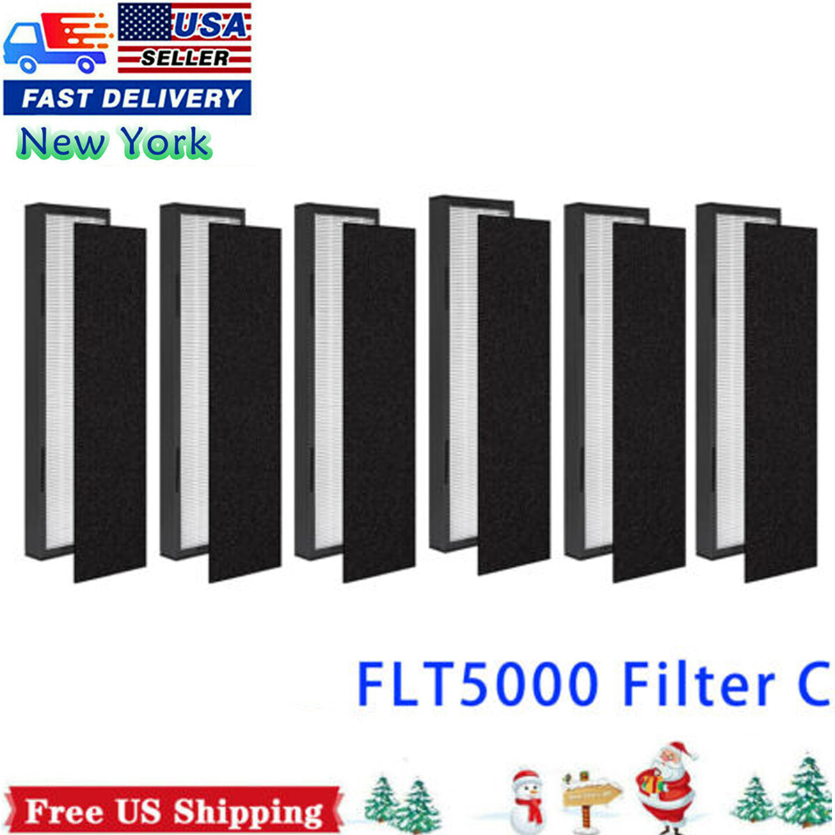 Air Purifier HEPA Filter C FLT5000 for Germ Guardian AC5250pt、AC5350b