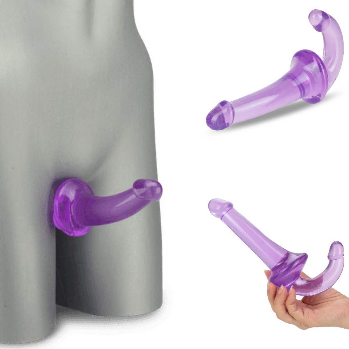 Strapless Strap on Double Ended Dildo Dong Sex-toys for Women Lesbians