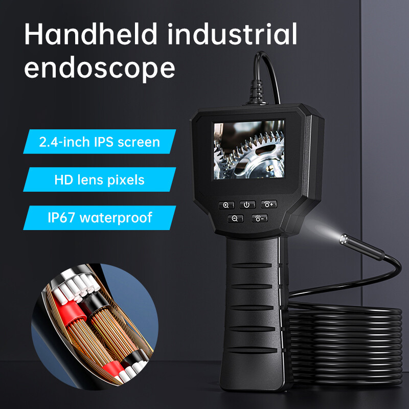 1M 1080P 6LED Borescope 2.4" Screen IP67 Waterproof Handheld Endoscope Camera