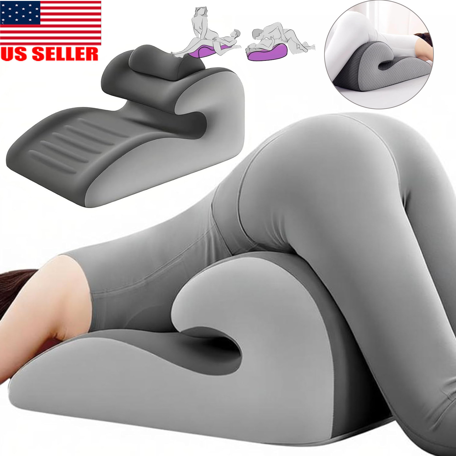 Sweet Spot Couple Pillow Couple Pillow Hip Pad Wedge Pillow Memory Foam 27°Angle