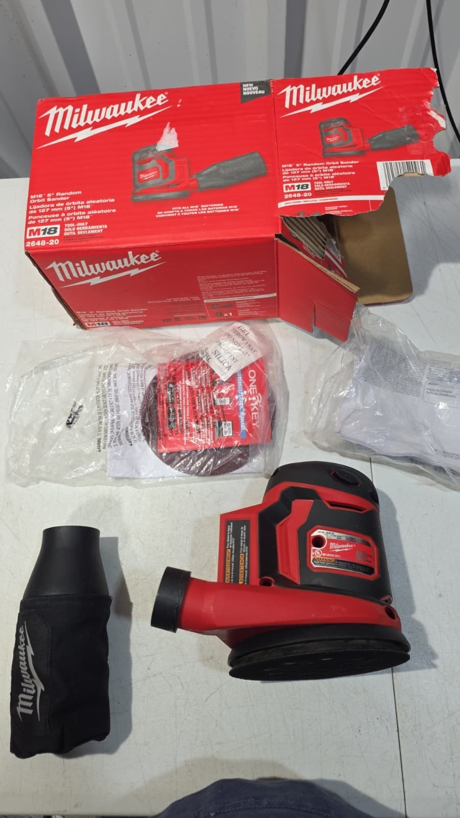 Milwaukee 2648-20 M18 3.0Ah Cordless 5" Random Orbit Sander, 12,000 Max OPM