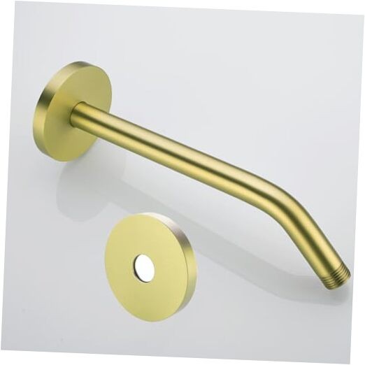 10 Inch Shower Arm with Large Flange,Brushed Gold Round Flange-10″Brushed Gold