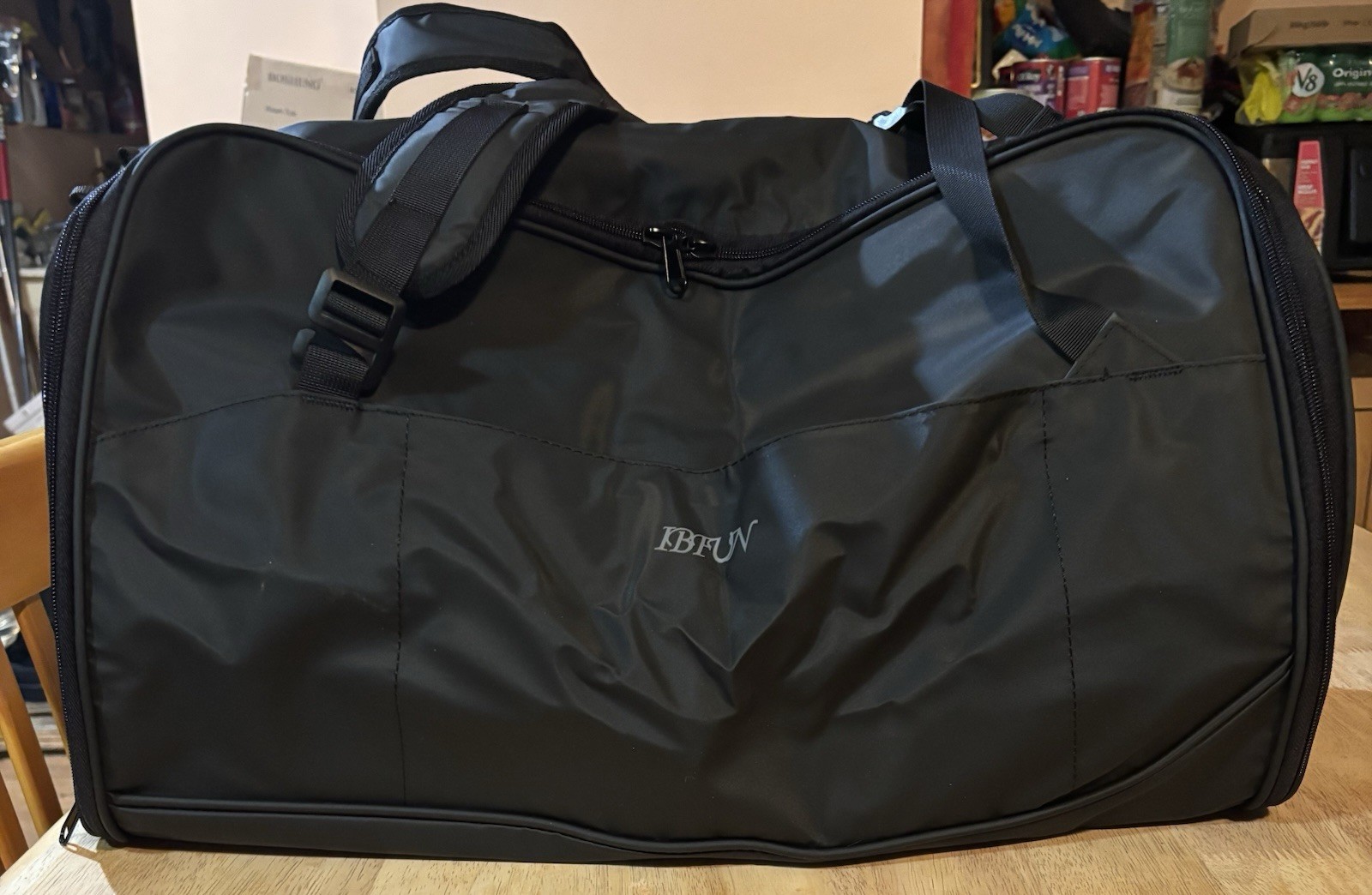 Ibfun Black Convertible Garment Bag With Shoulder Strap