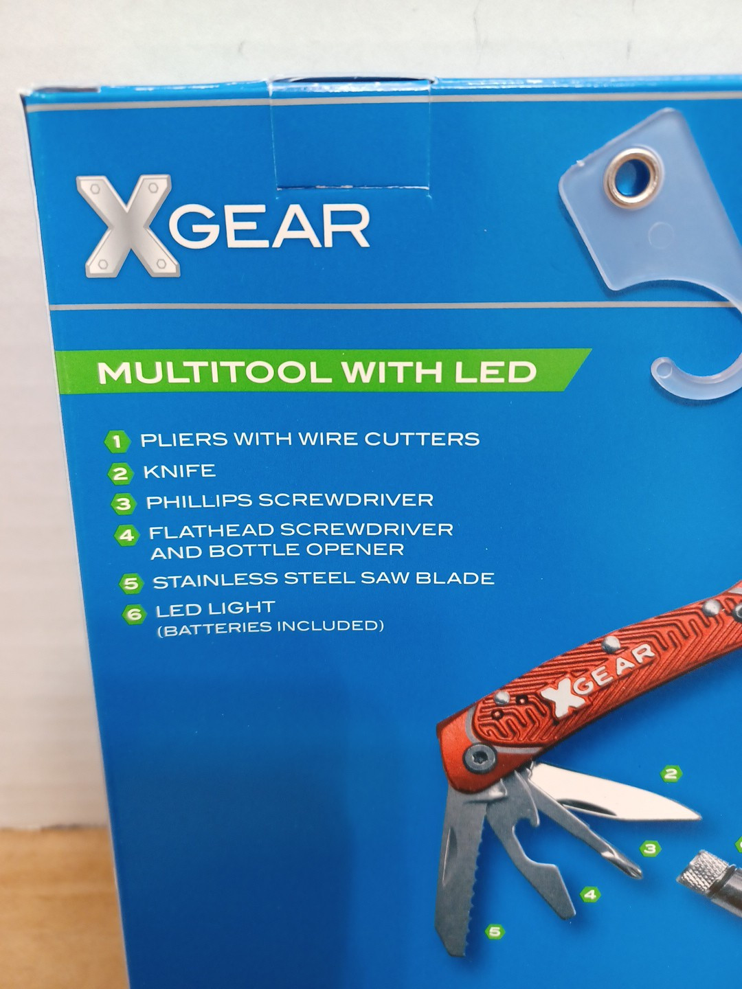 X-Gear 8 Tool Men's Multi-Function Tool w/Led Light Black