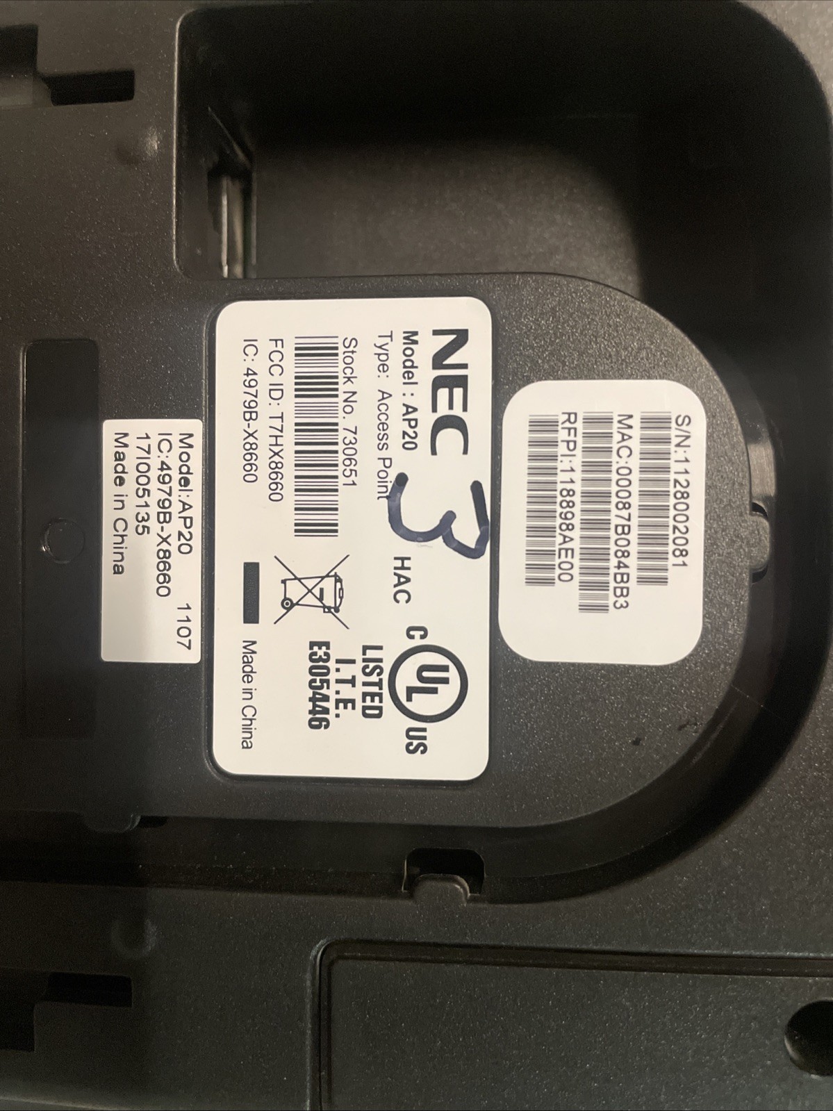 NEC AP20 IP DECT Access Point Model 730651 – PoE Tested Working