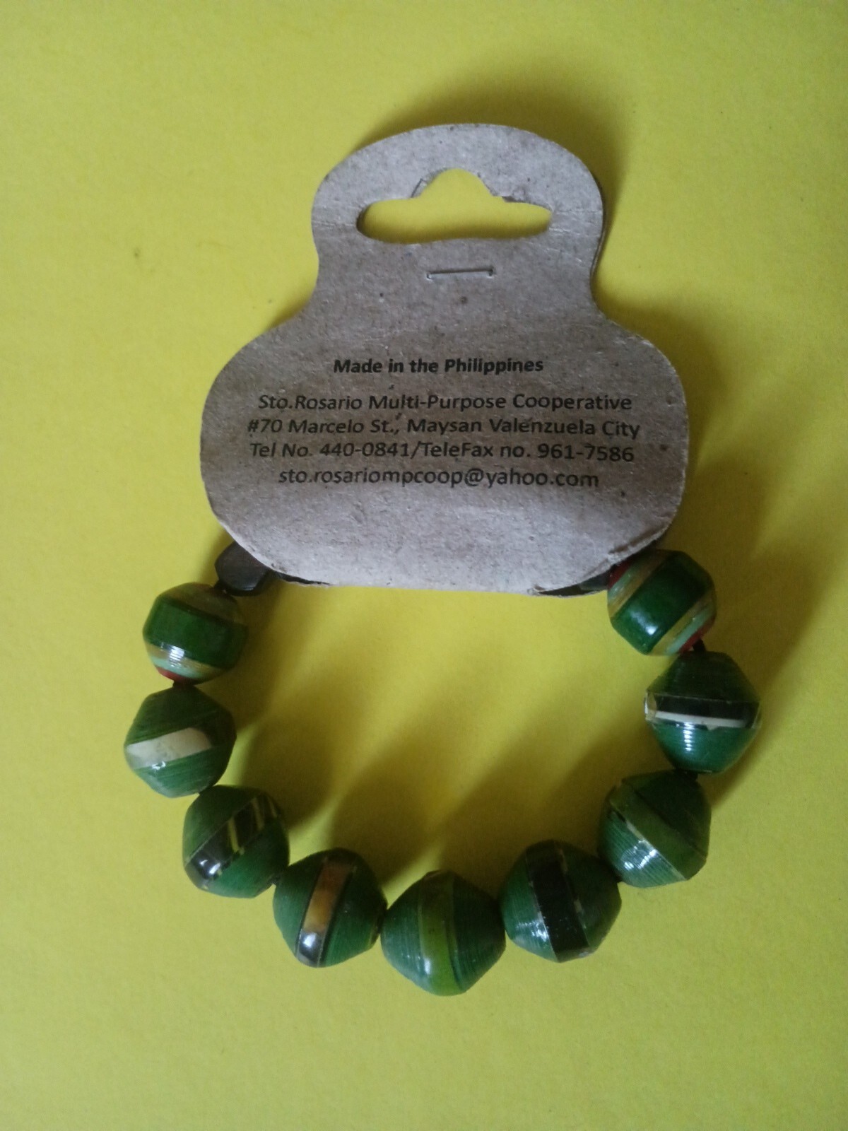 Eko Fashion Handcrafted Recycled Paper Beaded Stretch Bracelet
