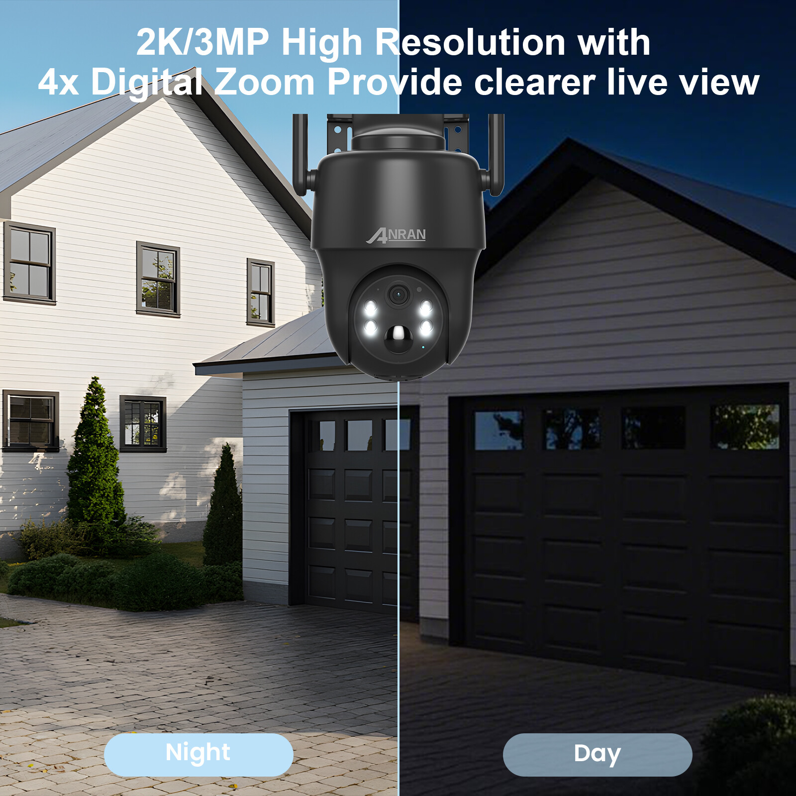 ANRAN 4G LTE Cellular Security Camera with SIM Card Solar Powered 3MP PTZ Camera